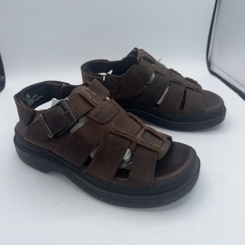 Earth Shoe Sandals Mens 8.5 Brown Leather Nantucket Hiking Camping Outdoor